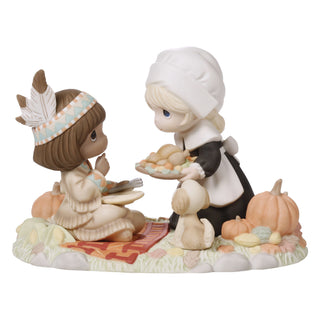 Precious Moments: Pilgrim and Native American Girl Limited Edition Figurine sparkle-castle