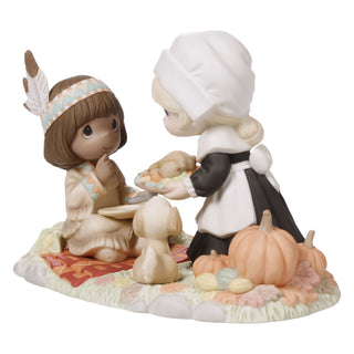 Precious Moments: Pilgrim and Native American Girl Limited Edition Figurine sparkle-castle