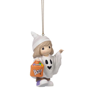 Precious Moments: Halloween Girl Ghost Trick-or-Treater Hanging Ornament