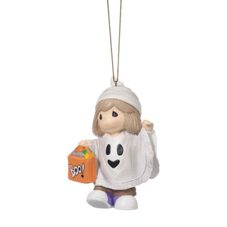 Precious Moments: Halloween Girl Ghost Trick-or-Treater Hanging Ornament