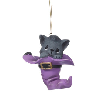 Precious Moments: Halloween Kitten in Witch Hat Hanging Ornament