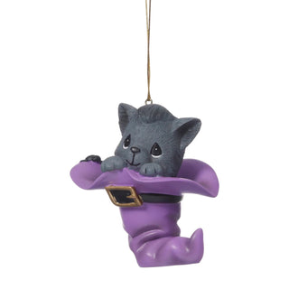 Precious Moments: Halloween Kitten in Witch Hat Hanging Ornament