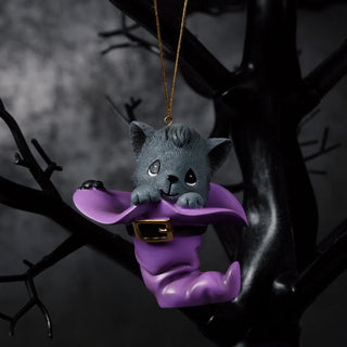 Precious Moments: Halloween Kitten in Witch Hat Hanging Ornament