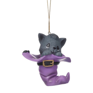 Precious Moments: Halloween Kitten in Witch Hat Hanging Ornament