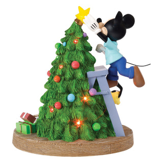 Precious Moments Disney: Mickey Decorating Christmas Tree LED Figurine sparkle-castle