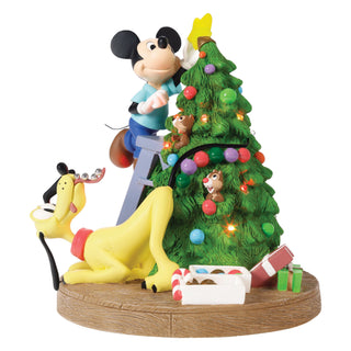 Precious Moments Disney: Mickey Decorating Christmas Tree LED Figurine sparkle-castle
