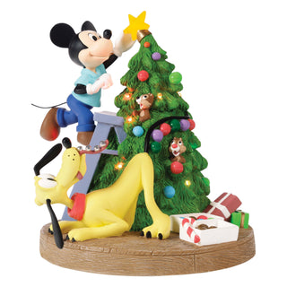 Precious Moments Disney: Mickey Decorating Christmas Tree LED Figurine sparkle-castle