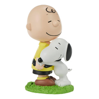 Precious Moments Peanuts: Snoopy Hugging Charlie Brown Figurine
