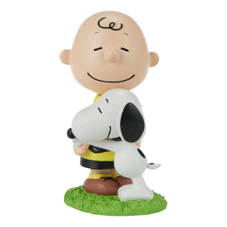 Precious Moments Peanuts: Snoopy Hugging Charlie Brown Figurine