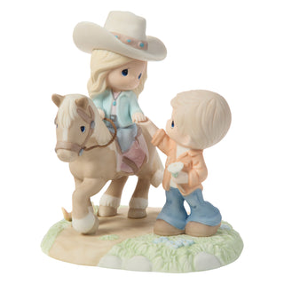 Precious Moments: Limited Edition Couple Riding Horse Figurine sparkle-castle