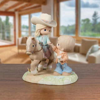 Precious Moments: Limited Edition Couple Riding Horse Figurine sparkle-castle