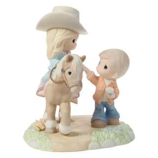 Precious Moments: Limited Edition Couple Riding Horse Figurine sparkle-castle