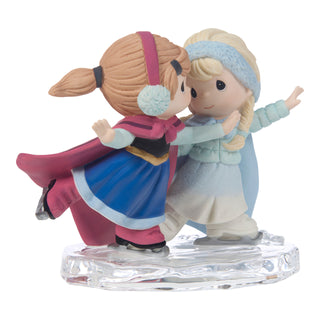 Precious Moments Disney Showcase: Anna and Elsa Ice Skating Figurine sparkle-castle