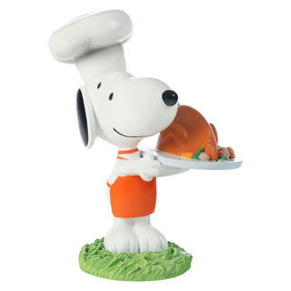 Precious Moments Peanuts: Chef Snoopy With Thanksgiving Turkey Figurine