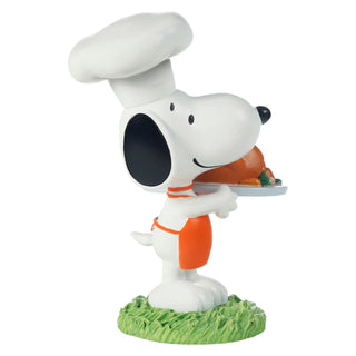 Precious Moments Peanuts: Chef Snoopy With Thanksgiving Turkey Figurine