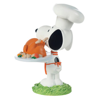 Precious Moments Peanuts: Chef Snoopy With Thanksgiving Turkey Figurine