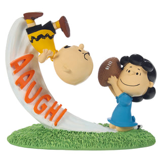 Precious Moments Peanuts: Lucy Pulling Football From Charlie Brown's Kick Figurine