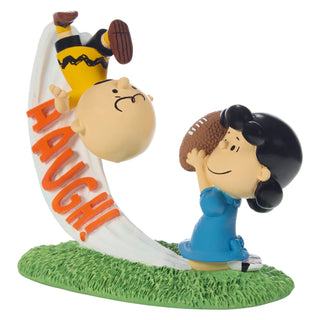 Precious Moments Peanuts: Lucy Pulling Football From Charlie Brown's Kick Figurine