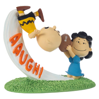 Precious Moments Peanuts: Lucy Pulling Football From Charlie Brown's Kick Figurine
