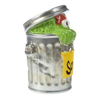 Precious Moments Sesame Street: Oscar the Grouch Garbage Can Bank sparkle-castle