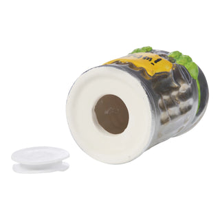 Precious Moments Sesame Street: Oscar the Grouch Garbage Can Bank sparkle-castle