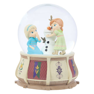 Precious Moments Disney Showcase: Anna and Elsa Snow Globe sparkle-castle