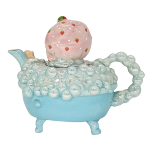 Blue Sky Clayworks: Tea Time Bath Time Teapot sparkle-castle