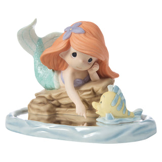 Precious Moments Disney Showcase: Ariel and Founder with Mirror Figurine sparkle-castle