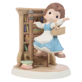 Precious Moments Disney Showcase: Belle In Library On Ladder Figurine sparkle-castle