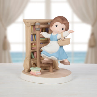 Precious Moments Disney Showcase: Belle In Library On Ladder Figurine sparkle-castle
