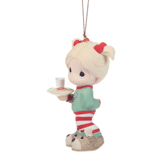 Precious Moments: Girl With Plate of Christmas Cookies Hanging Ornament sparkle-castle