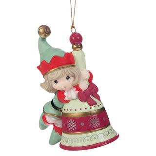 Precious Moments: Girl Elf On Bell Hanging Ornament sparkle-castle