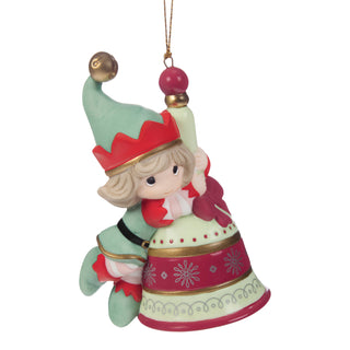Precious Moments: Girl Elf On Bell Hanging Ornament sparkle-castle