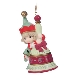 Precious Moments: Girl Elf On Bell Hanging Ornament sparkle-castle