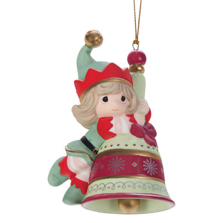 Precious Moments: Girl Elf On Bell Hanging Ornament sparkle-castle