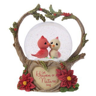 Precious Moments: Cardinal Couple Musical Snow Globe sparkle-castle