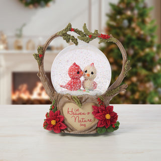 Precious Moments: Cardinal Couple Musical Snow Globe sparkle-castle