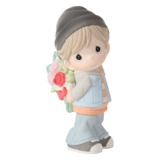 Precious Moments: Boy Holding Flowers Figurine