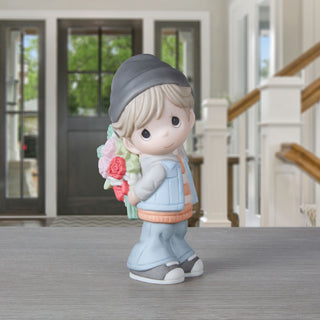 Precious Moments: Boy Holding Flowers Figurine sparkle-castle
