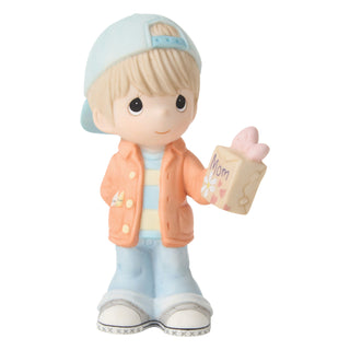 Precious Moments: Boy With Mother's Day Present Figurine sparkle-castle
