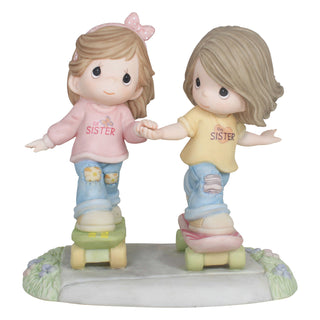 Precious Moments: Sisters Skateboarding Double Figurine sparkle-castle