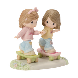 Precious Moments: Sisters Skateboarding Double Figurine sparkle-castle