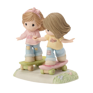 Precious Moments: Sisters Skateboarding Double Figurine sparkle-castle