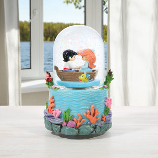 Precious Moments Disney Showcase: Ariel and Eric Rotating Musical Snow Globe sparkle-castle
