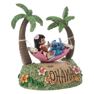 Precious Moments Disney Showcase: Lilo & Stitch In Hammock Musical Figurine sparkle-castle