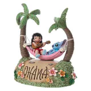 Precious Moments Disney Showcase: Lilo & Stitch In Hammock Musical Figurine sparkle-castle