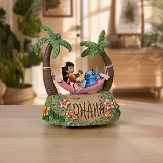 Precious Moments Disney Showcase: Lilo & Stitch In Hammock Musical Figurine sparkle-castle