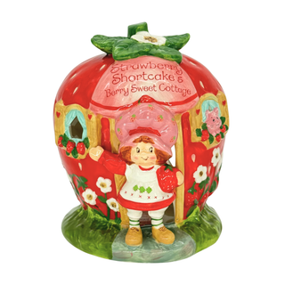Blue Sky Clayworks: Strawberry Shortcake Berry Sweet Cottage Candle House sparkle-castle