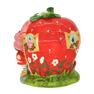 Blue Sky Clayworks: Strawberry Shortcake Berry Sweet Cottage Candle House sparkle-castle