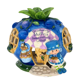 Blue Sky Clayworks: Strawberry Shortcake Blueberry Muffin's Sweet and Cozy Cottage Candle House sparkle-castle